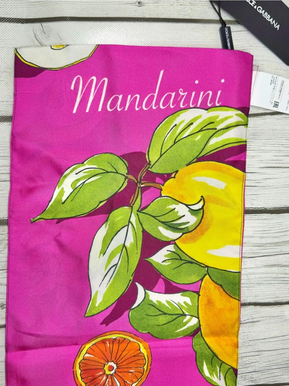 BRAND NEW Dolce & Gabbana Capri Citrus 100% Silk Scarf